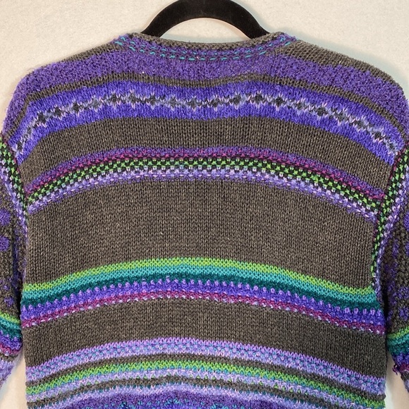 Sigrid Olsen Hand Knit Multicolor Cardigan Sweater size medium - Picture 8 of 15